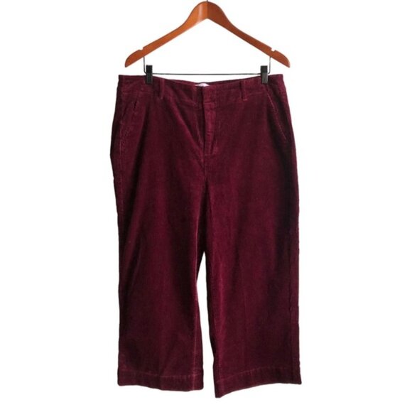 Addition Elle Cropped Corduroy Pant US 14 Red Wine - Picture 2 of 10